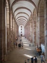 Interior of Speyer Cathedral with its side aisle, Germany